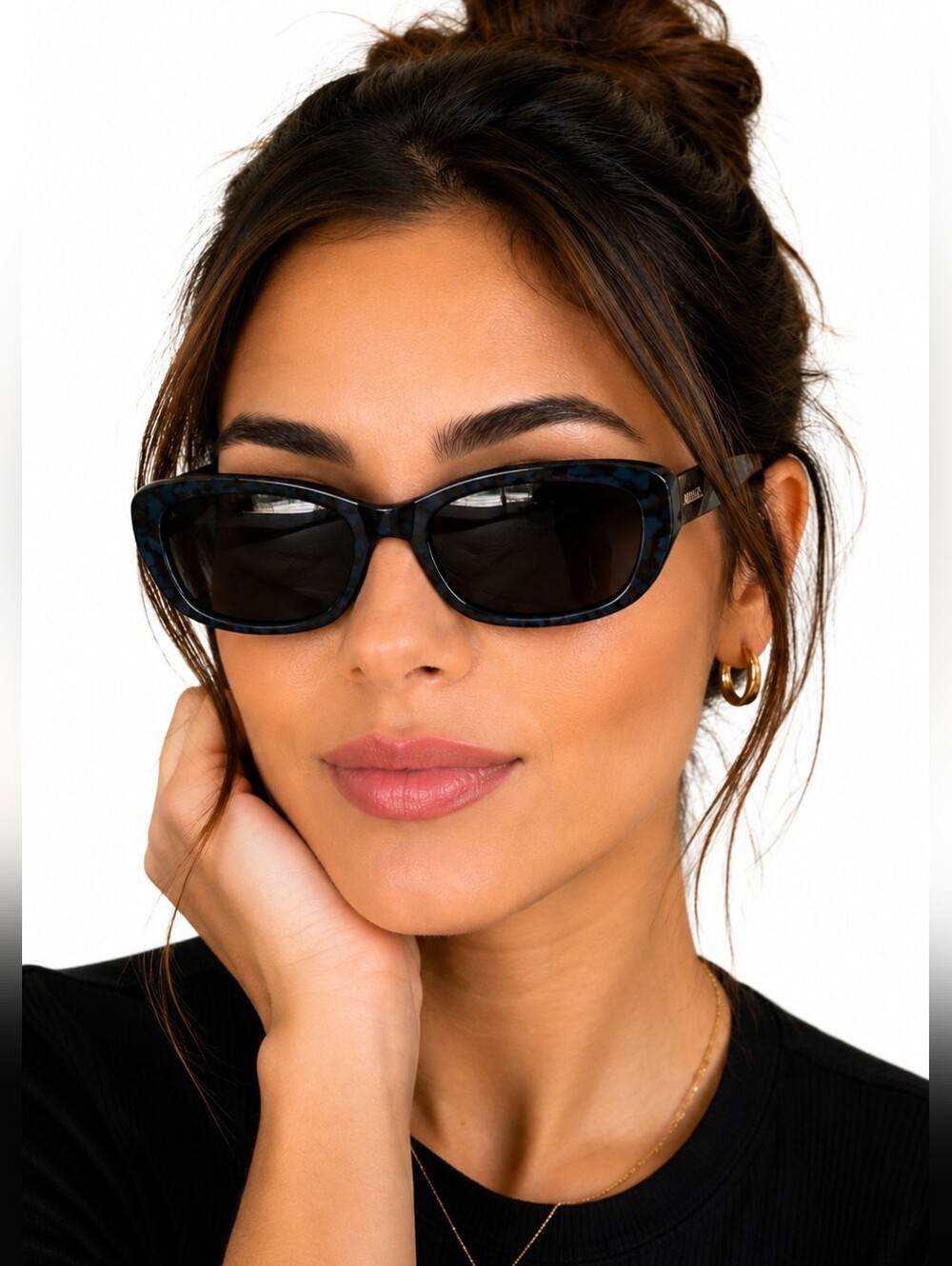 MAX&Co. MO0114 Blue Tortoise Rectangular Sunglasses w/ Case NWOT